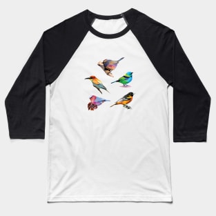 Lovely Birds Low Poly Baseball T-Shirt